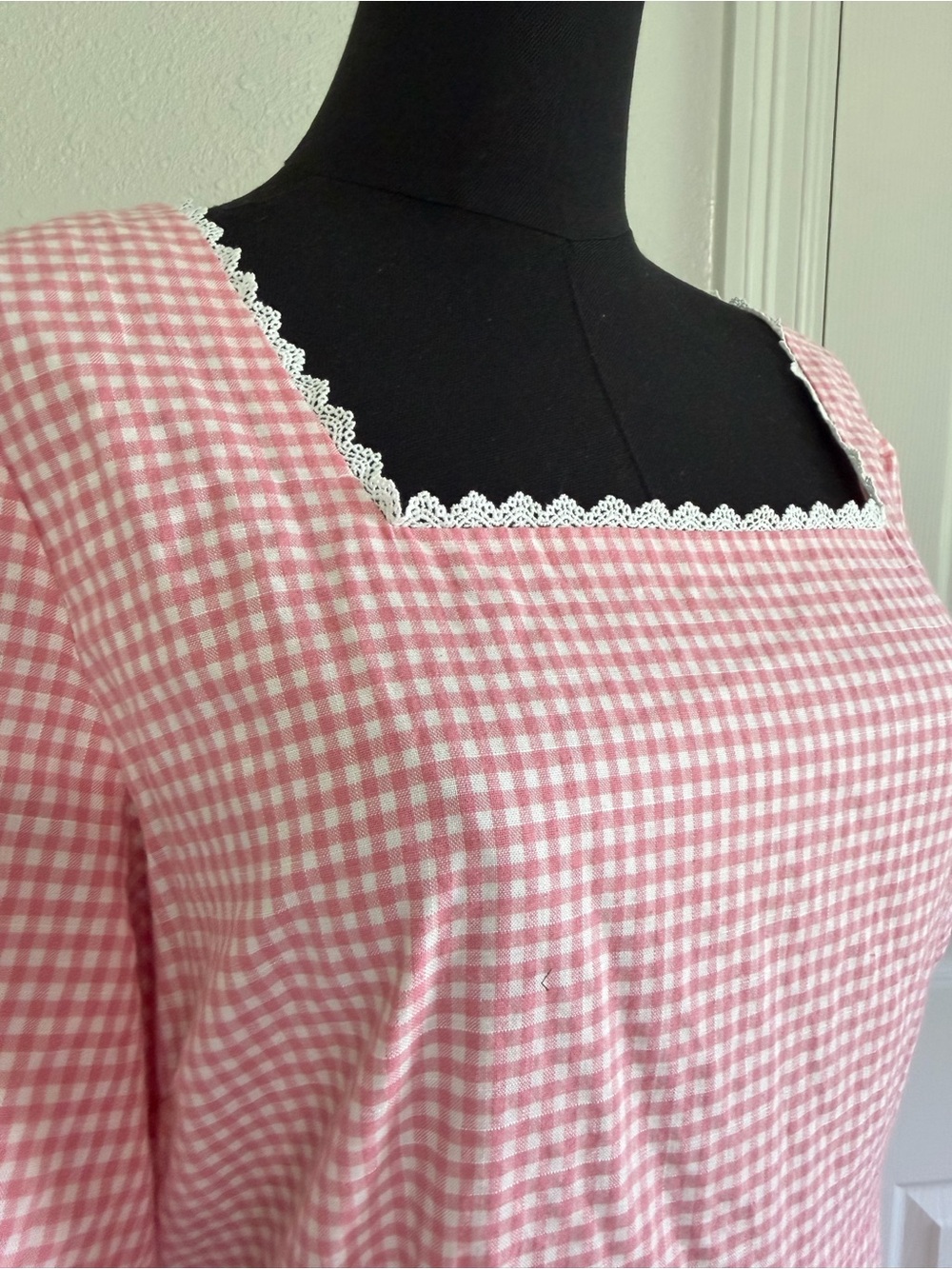 NWT Ivy City Co Hannah Pink Gingham Dress Size 14 Cottagecore Puff Sleeve modest - Picture 5 of 10